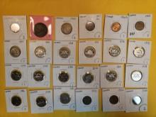 Twenty-four mixed Canadian coins