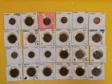 Twenty-four mixed World coins