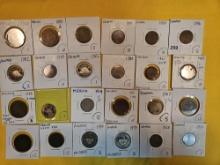 Twenty-four mixed World coins