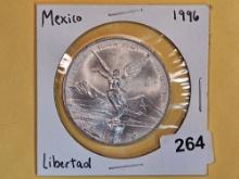 GEM Brilliant uncirculated 1996 Mexico Silver Onza