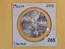 GEM Brilliant uncirculated 2008 Mexico Silver Onza