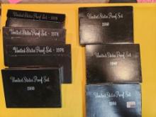 Seven mixed US Proof Sets