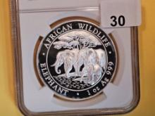 PERFECT! NGC 2013 Somalia Silver 100 Shillings in Mint State 70