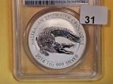 PERFECT! PCGS 2014 Australia Silver Dollar in Mint State 70