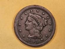 1849 Braided Hair Large Cent