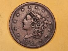 1838 Braided hair Large Cent