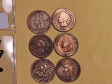 Six Better and Semi-Key date Indian Cents
