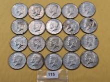 * FULL ROLL * Twenty Mixed Silver Kennedy Half Dollars