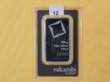 SILVER! VALCAMBI Suisse 100 GRAM .999 Fine Silver Bar