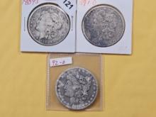 Three Better Date Morgan Silver Dollars