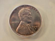 SUPERB GEM! ANACS 1944-D Wheat Cent in Mint State 67 Red
