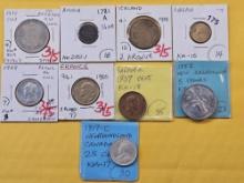 Nine Mixed World Coins