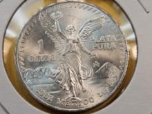 GEM Brilliant Uncirculated 1982 Mexico Silver Onza
