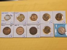 Ten Mixed World Coins