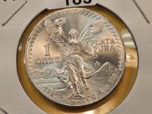 GEM Brilliant Uncirculated 1983 Mexico Silver Onza