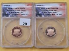 PERFECT! Two ANACS PR-70 Deep Cameo Proof Lincoln Shield Cents