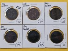 Six Canadian Bank Tokens