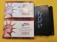 Three US Silver Proof Sets