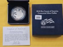US Mint 2010 Boy Scouts of America Centennial Commemorative Proof Deep Cameo Silver Dollar