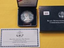 US Mint 1998 Black Revolutionary War Patriots Commemorative Proof Deep Cameo Silver Dollar