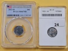 PCGS and ANACS-graded Roosevelt Dimes