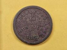 1863 Civil War Merchants Store Card Token
