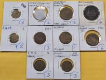 Ten Mixed Exonumia Items