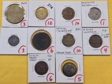 Ten Mixed Exonumia Items