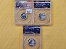PERFECT! Three ANACS Proof 70 Deep Cameo America the Beautiful Quarters