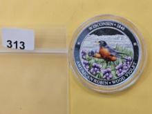 One Troy Ounce .999 Silver Proof Art Round