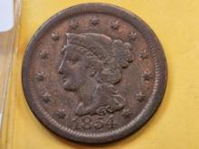 1854 Braided Hair Large Cent