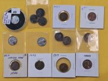 Fifteen Circulated Lincoln Cents