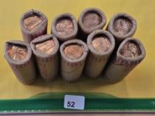 Ten Bank Wrapped rolls of Brilliant Uncirculated Lincoln Cents