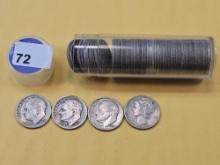 One Roll of Circulated Mixed Silver Dimes