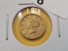 GOLD! Brilliant About Uncirculated Plus 1853 Gold Dollar