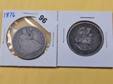 Two Silver Half Dollars
