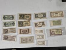 Seventeen nice mixed pieces of currency from mostly Eastern Europe