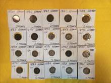 Twenty, nice, mixed German coins