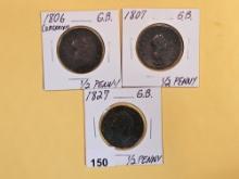 Three better Great Britain half-penny's