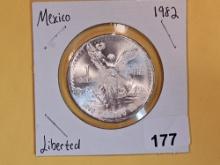 GEM Brilliant Uncirculated 1982 Mexico silver Onza
