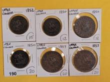 Six older Canadian Bank Tokens