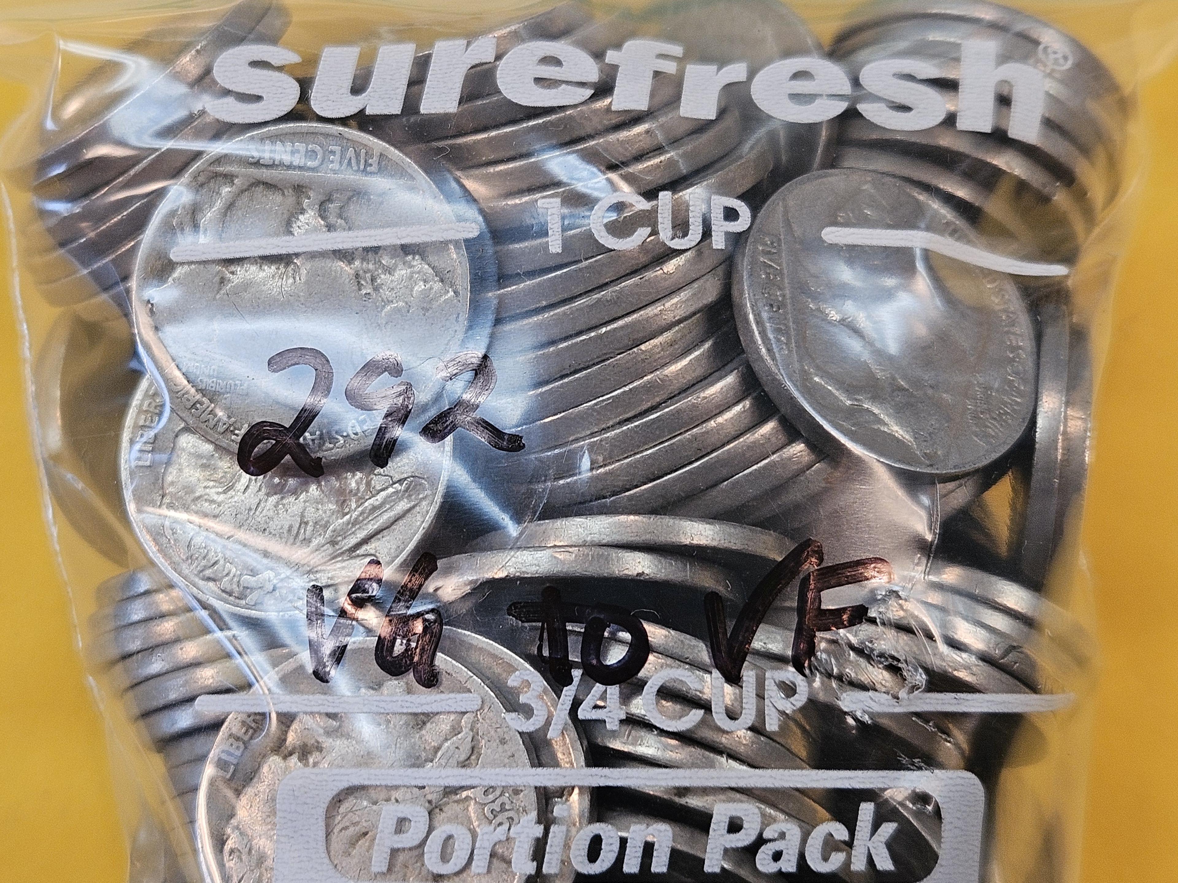 Two hundred ninety-two Very Good - Very Fine Buffalo Nickels