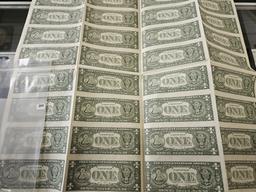 Series 1985 Uncut Sheet of One Dollar Federal Reserve Notes