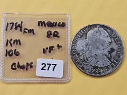 1784 Mexico Silver Eight Reals with Chop Marks in Very Fine plus