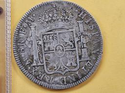 1784 Mexico Silver Eight Reals with Chop Marks in Very Fine plus