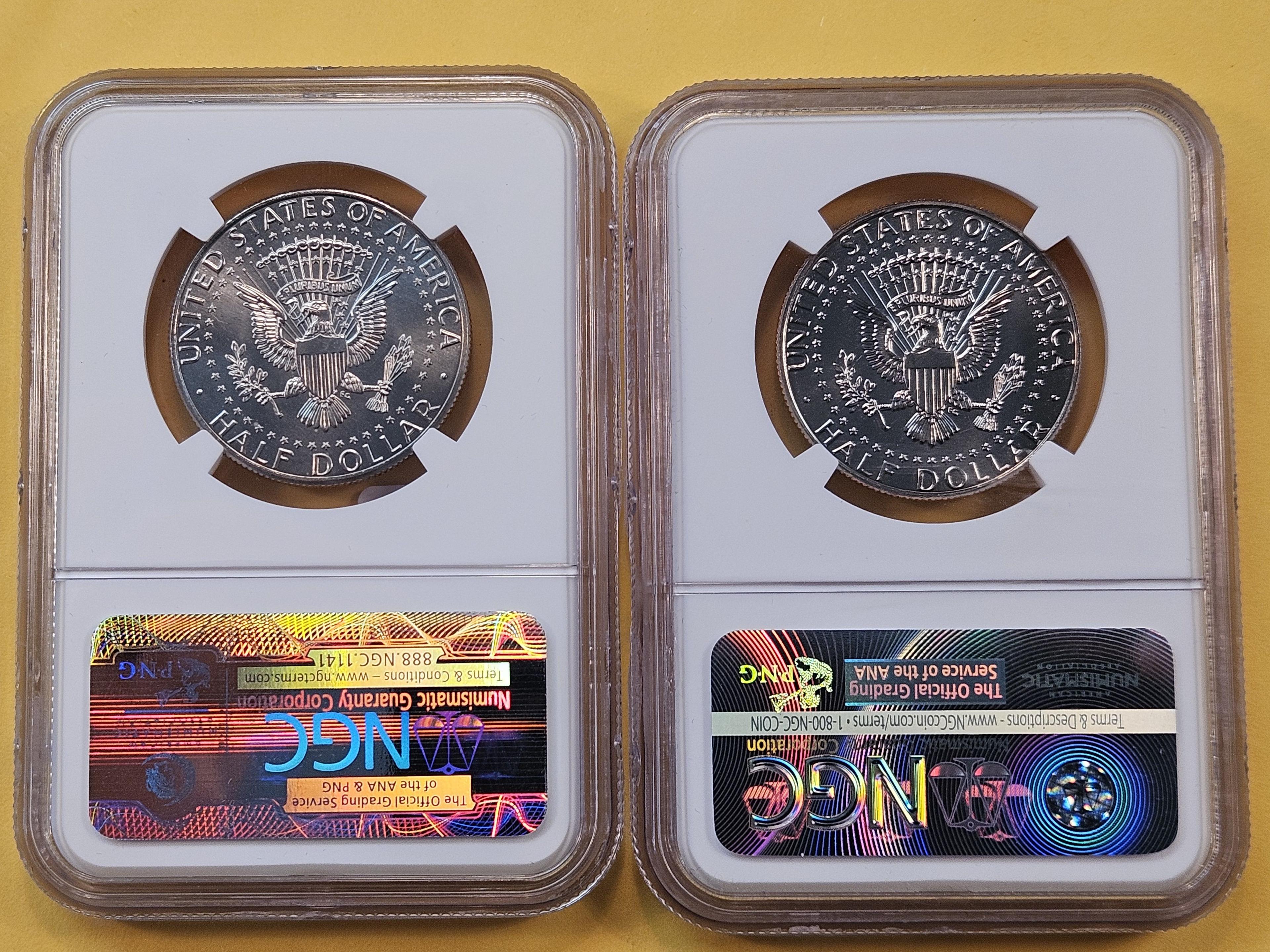 Two NGC Graded Kennedy Clad Half Dollars