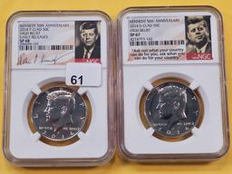 Two NGC Graded Kennedy Clad Half Dollars