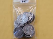 Twenty Circulated Washington Silver Quarters