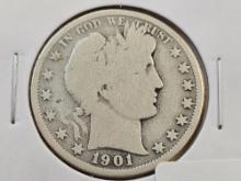 1901-S Barber Silver Half Dollar
