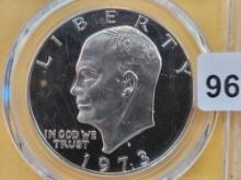 PCGS 1973-S Eisenhower Silver Dollar in Proof 69 Deep Cameo